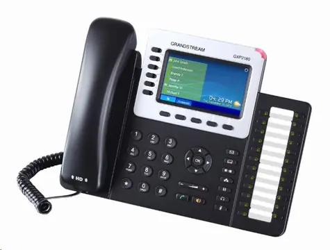 Grandstream GXP2160 / VoIP-Telefon / 6 SIP-Konten / HD-Audio / 5 programmierbare Kurzwahltasten + 24 Speicherplätze / Bluetooth / EHS / Farb-LCD / 2x GLAN