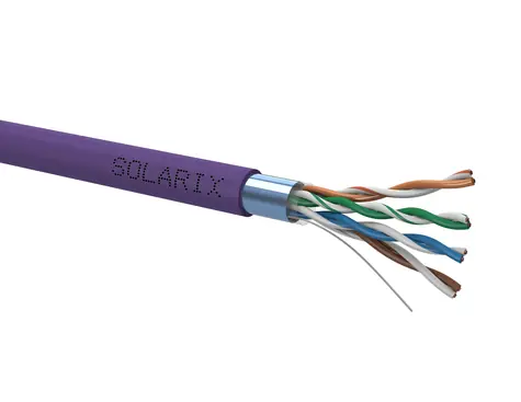 Solarix Installationskabel CAT5E FTP 500m lila / Inneninstallation / LSOH-Mantel / geschirmt / Spule