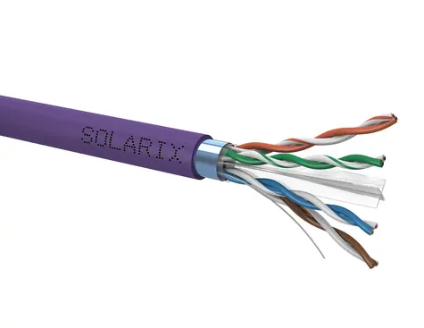 Solarix Installationskabel CAT6 FTP 500m lila / Inneninstallation / LSOH-Mantel / geschirmt / Spule
