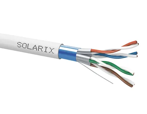 Solarix Installationskabel CAT6A FFTP 500m / Inneninstallation / LSOH-Mantel / geschirmt / Spule / grau