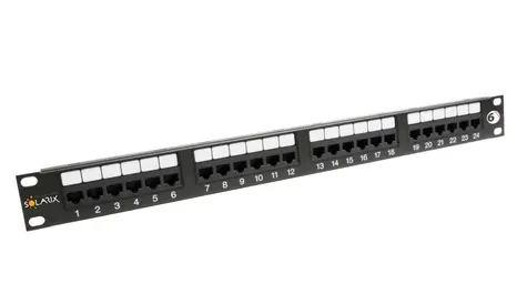 Solarix Patchpanel 24x RJ45 CAT6 UTP / 1HE / schwarz