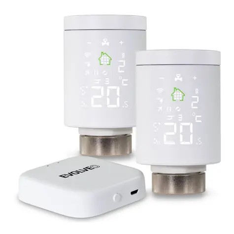 Evolveo Heat M30 Starter Pack / 2x intelligenter Thermostat-Heizkörperkopf und Zentraleinheit