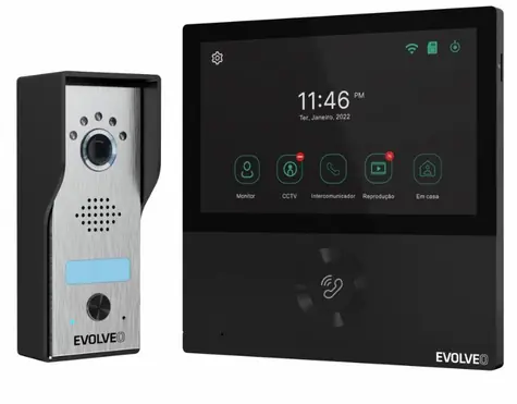 Evolveo DoorPhone AHD7 schwarz / WiFi-Videotelefon-Set für zu Hause mit Tor- oder Türsteuerung
