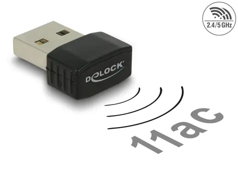 DeLock USB 2.0 WLAN-Adapter 433 + 150 Mbit/s schwarz 