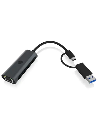 Icy Box IB-LAN301-C3 schwarz / USB-Netzwerkadapter / 2.5GLAN / USB 3.2 Gen 1