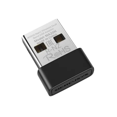 Mercusys MA20N AC650 USB Nano schwarz / USB-WLAN-Adapter / 433+200 Mbit/s