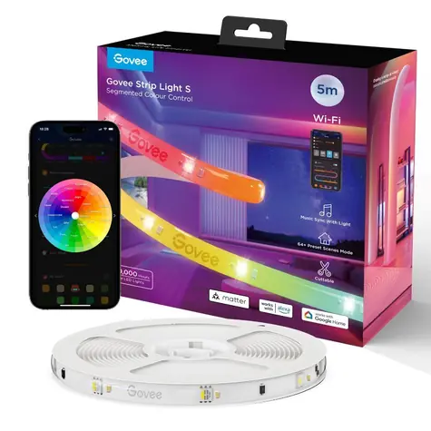 Govee WiFi RGBICW SMART PRO LED-Streifen 5 m MATTER - besonders langlebig / LED-Streifen / 24 W / IP67 / BT / WiFi / RGBIC