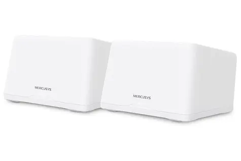 Mercusys Halo H47BE (2er-Pack) / Wi-Fi 7 Router BE9300 / 2,4 GHz 574 Mbit/s / 5 GHz 2880 Mbit/s / 6 GHz 5760 Mbit/s / 3x WAN/LAN