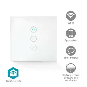 Nedis SmartLife Wandschalter Weiß / WLAN / 300 W / Android & iOS / Glas 