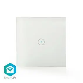 Nedis SmartLife Wandschalter Weiß / WLAN / Einfach / Wandmontage / 1000 W / Android & iOS / Glas 