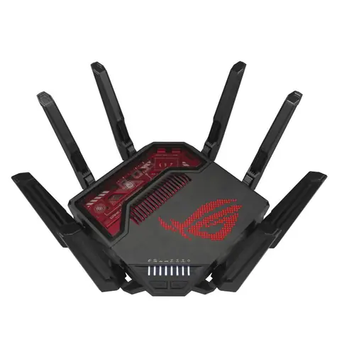 Asus ROG RaptureGT-BE19000 schwarz / Router / 2,4GHz 1376 Mbit/s / 5GHz 5760 Mbit/s / 6GHz 11520 Mbit/s / 2x WAN + 4X LAN