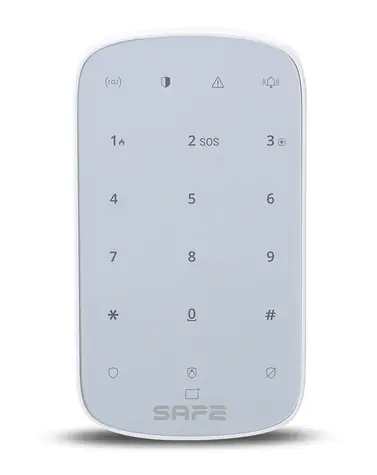 SAFE Keypad PLUS weiß / Kabellose Touchscreen-Tastatur mit Hintergrundbeleuchtung