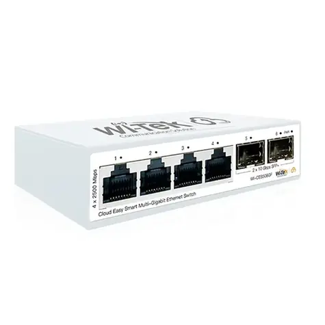 Wi-Tek CLOUD SMART Switch / 4X 2,5-Gb-RJ45 + 2x 10-Gb-SFP+-Uplink
