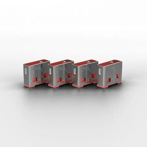 Lindy 40450 USB-Anschlussblocker, rosa / 4 Stück