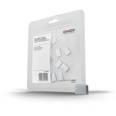 Lindy 40466 USB-C-Anschlussabdeckung blau / 10 Stück.