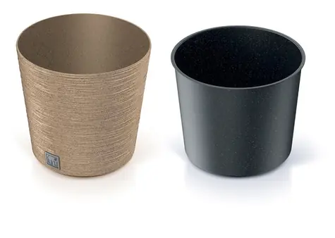 Prosperplast FURU RUND LOW ECO WOOD 25 cm naturo / Blumentopf  