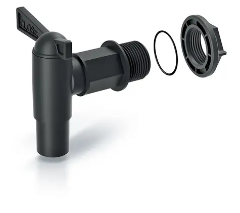 Prosperplast CANTAP 2 schwarz / Regenwasserfass-Wasserhahn 