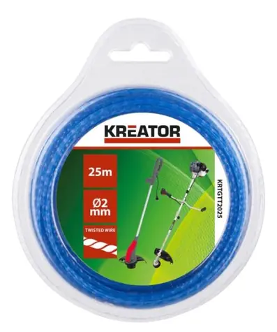 KREATOR KRTGTT2025 / Schnur für Rasenmäher / gedreht / Durchmesser 2 mm / Länge 25 m