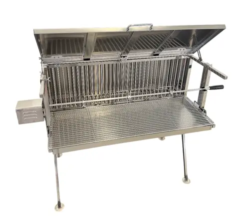 UG Grill Edelstahlgrill für Hähnchen, Keule und Braten S100 /1x Drehspieß