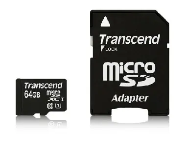 Transcend Micro SDXC 64 GB + SD-Adapter / Micro SDXC / 64 GB / Klasse 10 UHS-1