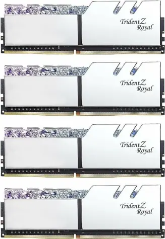 G.Skill Trident Z Royal Silver 64 GB (4 x 16 GB) 3600 MHz / DDR4 / CL16-19-19-39 / 1,35 V / XMP 2.0 / LED-Hintergrundbeleuchtung