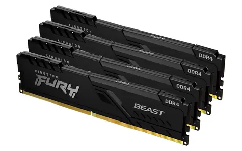 Kingston FURY Beast Black 128 GB (4X 32 GB) DDR4 3200 MHz / CL16 / DIMM / 1,35 V / Nicht-ECC / Nicht registriert 