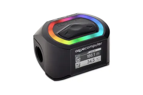 Aqua Computer Durchflusssensor High Flow NEXT / OLED / G1/4 / RGBpx / schwarz