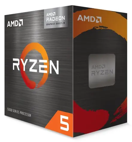 AMD RYZEN 5 5600G bei 3,9 GHz / Turbo 4,4 GHz / 6C12T / L2 3 MB L3 16 MB / AM4 / RX Vega 7 / 65 W