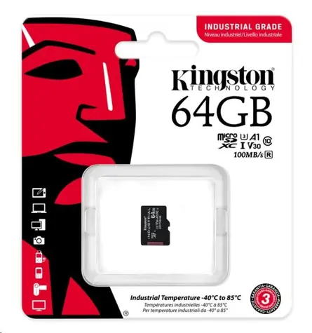 Kingston microSDXC 64 GB Industrial / UHS-I V3 / U3 / Klasse 10