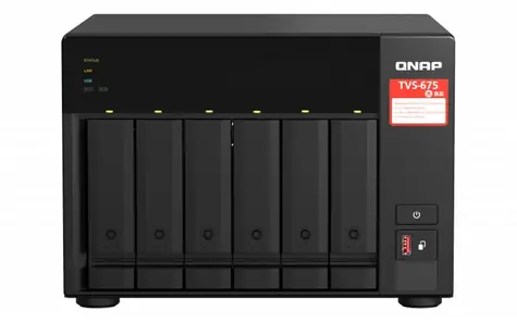 QNAP TVS-675-8G / 6x HDD / KX-U6580 2.5 GHz / 8 GB DDR4 / 3.5"&2.5" SATA / 2x2.5GLAN