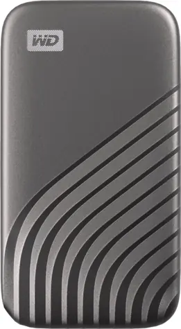 WD My Passport SSD 2 TB grau / Externe SSD / 2,5 Zoll / Lesen: 1050 MB / Schreiben: 1000 MB / USB 3.2 Gen 2x2 / 5 Jahre