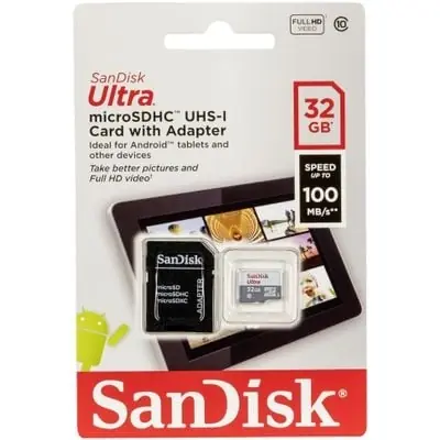 SanDisk Ultra microSDHC 32 GB + Adapter / Klasse 10 / UHS-I / Lesen: bis zu 100 MB