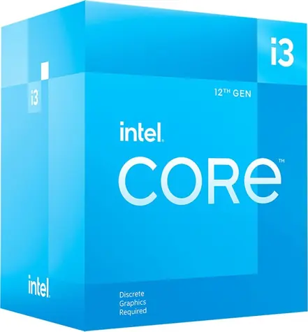Intel Core i3-12100F bei 3,3 GHz / TB 4,3 GHz / 4C8T / L2 5 MB / Kein VGA / 1700 / Alder Lake / 58 W