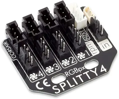 Aqua Computer RGBpx Splitty4 / 4X Lüfter-Hub / 4X (A)DRGB-Hub / für D5 Next, Quadro, Octo, Fabwerk