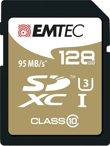 EMTEC SpeedIN Pro SDXC 128 GB / Klasse 10 / UHS-I / U3 / 95 MB lesen, 80 MB schreiben / geeignet für 4K