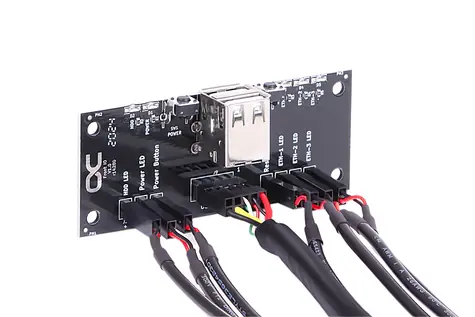 Alphacool Front-I/O-Panel mit USB 2.0 und Kabelsatz für Serverschränke schwarz