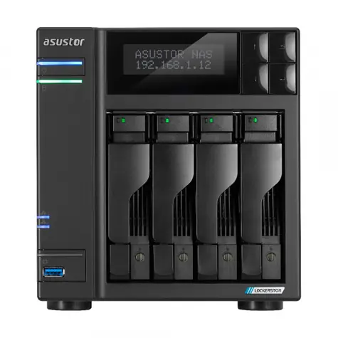Asustor Lockerstor 4 Gen2-AS6704T / 4X 3,5" SATA / 4X M.2 NVMe / Celeron N5105 2,0GHz / 4GB RAM / 8GB eMMC / 2x 2,5GLAN