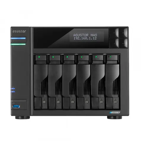 Asustor Lockerstor 6 Gen2-AS6706T / 6x 3,5" SATA / 4X M.2 NVMe / Celeron N5105 2,0GHz / 8GB RAM / 8GB eMMC / 2x 2,5GLAN