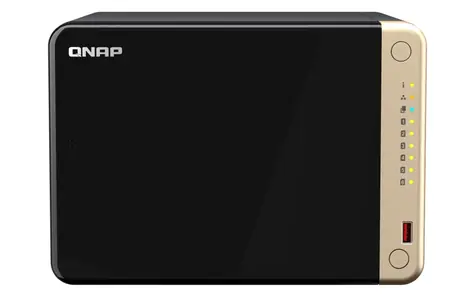 QNAP TS-664-8G schwarz / Intel Celeron 2,9GHz / 8GB RAM / 6x 3,5" SATA III + 2x M.2 / 4X USB / 1x HDMI / 2x 2,5GLAN