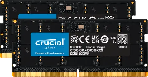 CRUCIAL 64 GB (2 x 32 GB) 4800 MHz / DDR5 / SO-DIMM / CL40 / 1,1 V