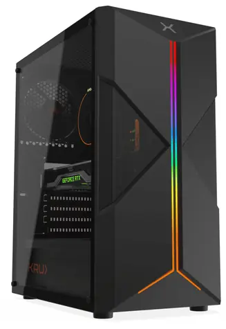 KRUX Astral schwarz / PC-Gehäuse / ATX / Micro-ATX / Mini-ITX / transparente Seite / ohne Netzteil