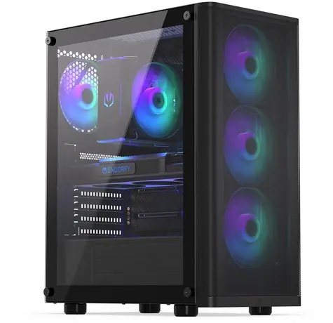 Endorfy Ventum 200 ARGB schwarz / ATX / microATX / mini-ITX / Ohne Netzteil / Wasserkühlungsunterstützung / Transparente Seitenwand 