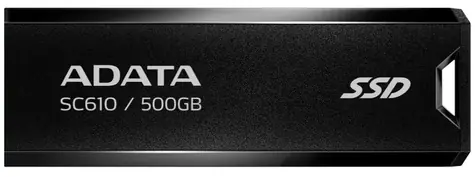 ADATA SC610 500 GB schwarz / SSD / Extern / Lesen: 550 MBit/s / Schreiben: 500 MBit/s / USB-A 3.2 Gen 2