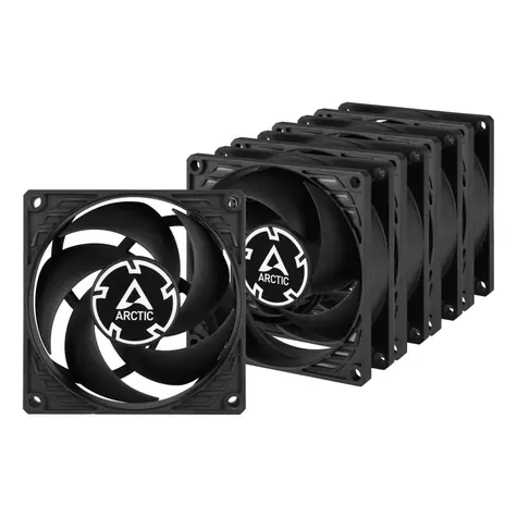 ARCTIC P8 schwarz 5 Stück / 80 mm / Fluid Dynamic Bearing / 3000 RPM / 23,4 CFM / 3-polig