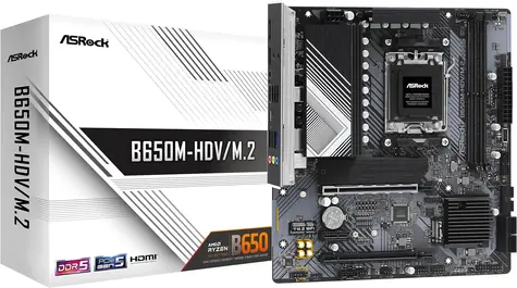 ASRock B650M-HDV/M.2 / AM5 / 2x DDR5 / 2x PCIex16 / 2,5GLAN / mATX