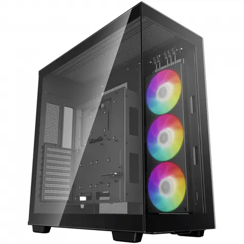 DEEPCOOL CH780 schwarz / E-ATX / USB 3.0 / USB-C / 3x 140mm / ohne Stromquelle / transparente Seite