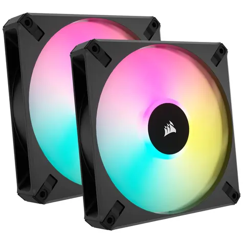 Corsair AF Elite Series RGB 140 mm schwarz 2 Stück / Fluid Dynamic Bearing / 500-1700 RPM / 89 CFM / 4-polig
