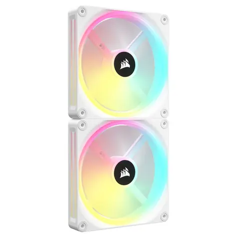 Corsair iCUE LINK QX140 RGB Serie 140 mm weiß 2 Stück / Dynamic Fluid Bearing / 400-2000 U/min / 82,5 CFM / 4-polig
