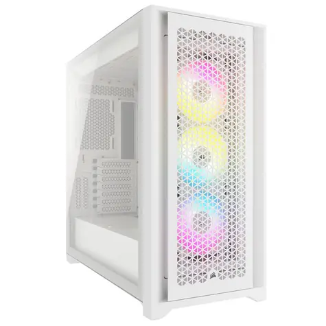 Corsair iCUE 5000D RGB Airflow weiß / E-ATX / 2x USB 3.2 / USB-C / 3x 120mm / ohne Stromquelle / transparente Seite