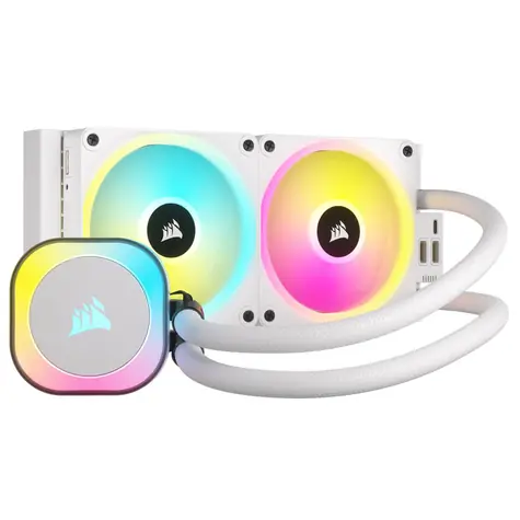 Corsair iCUE LINK H100i RGB weiß / 2x 120mm / 37 dB / 480-2400RPM / 63,1CFM / Intel + AMD